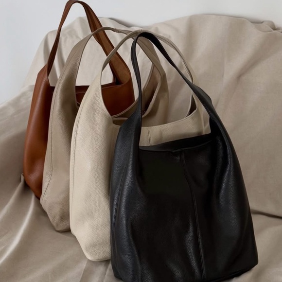 Made In Italy Boho Leather Tote Bag - Picture 2 of 9